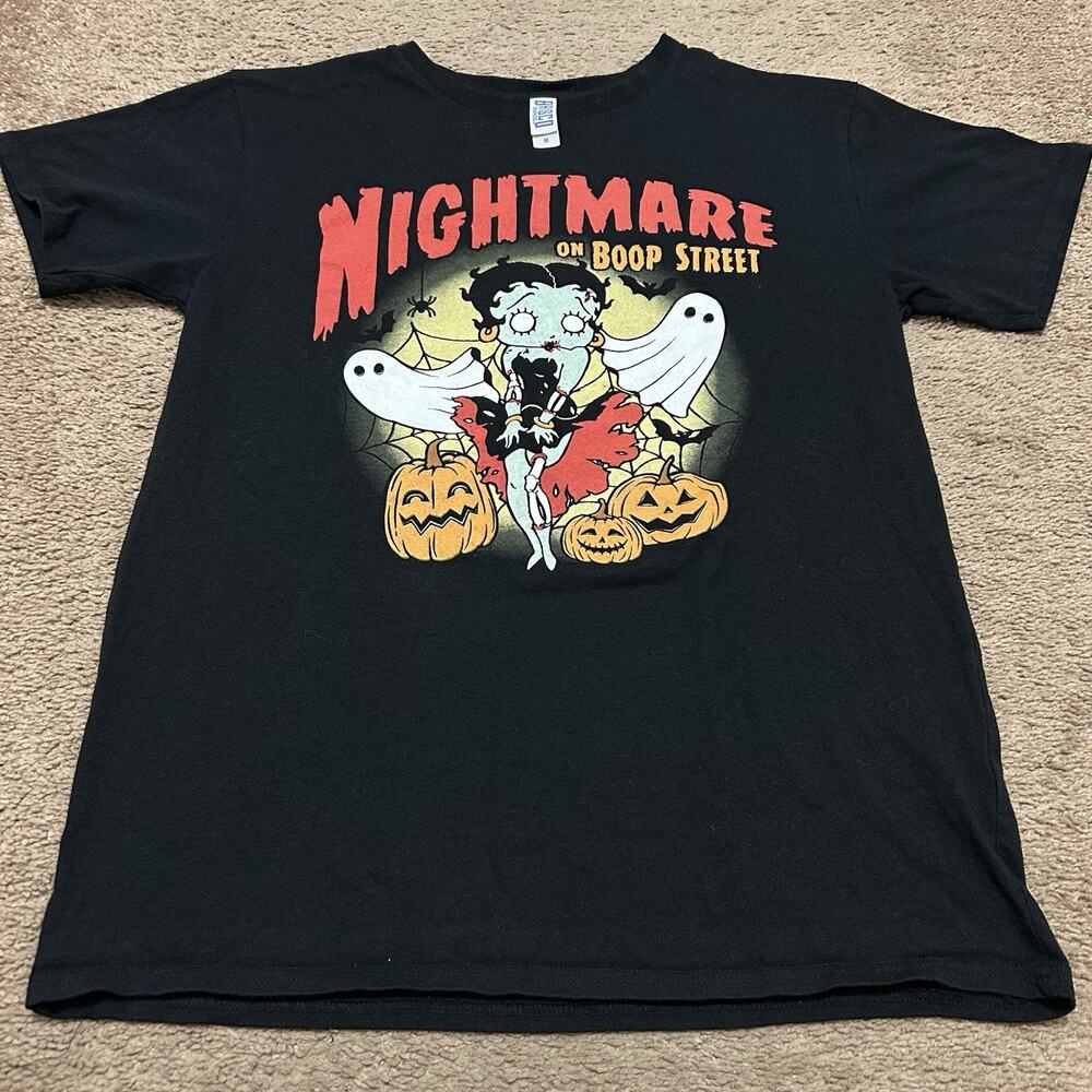 Nightmare On Boop Street Betty Boop Halloween Shirt Brisco Brands Size M Black